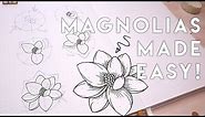 How To Draw The Magnolia Flower | Beginner Friendly