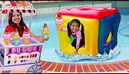 Emma Pretend Play w/ Giant Cube Swimming Pool Party Inflatable Float Toy