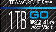 TEAMGROUP GO Card 1TB Micro SDXC UHS-I U3 V30 4K R/W up to 100/90 MB/s for GoPro Action Cameras High Speed Flash Memory Card w/Adapter for Outdoor Sports 4K Shooting GoPro Insta360 TGUSDX1TU303
