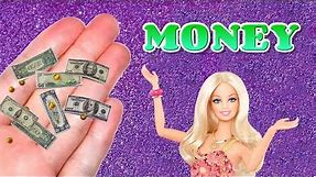 DIY Miniature Money 🤑 How to Make LPS Crafts Stuff Barbie Doll Accessories Dollhouse Things