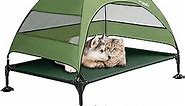 Upgraded Elevated Dog Bed with Canopy, Portable Raised Outdoor Dog Bed with Stable Anti-Slip Feet, Wider Shade Pet Bed Cot, Raised Dog Beds for Large Dogs Camping, Indoor & Outdoor Use