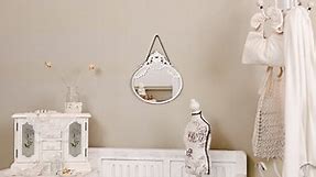 NIKKY HOME Rustic Metal Oval Small Victorian Wall Mirror
