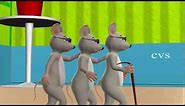3D Animation Three Blind Mice English Nursery Rhyme for children with lyrics