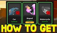 HOW TO GET CAR + MOTORCYCLE + MOPED in DA HOOD! ROBLOX!