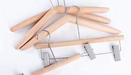 Yx space wooden pant hangers with clips