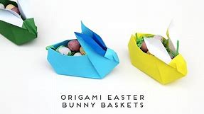 Origami Easter Bunny Basket