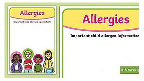Pupil Allergy Information Poster
