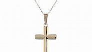 14k Yellow Gold Cross Pendant Necklace, 18