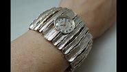 1972 Ladies Bernex ★★★ sterling silver bangle vintage watch with box - a real statement piece!