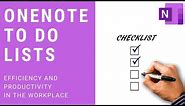 How to use a Microsoft OneNote To Do List