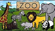 Let's Draw Zoo Animals Together! | Drawing and Coloring with Glitter & Googly Eyes