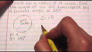 How to find an arc length of a circle