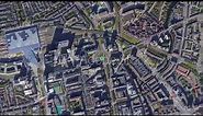 Zoom earth in from space and focus on Rotterdam, Netherlands. 3D Animation.