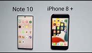 Samsung galaxy Note 10 vs iPhone 8 plus speed test