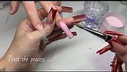 Step By Step Acrylic Nails Tutorial | Pink French