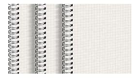 AHGXG Graph Paper Notebook Spiral 3 Pack - A5 Grid Notebook 5.7"x 8.3", Thick 100gsm Graph Grid Paper, 80 Sheets, Transparent Hardcover Journals for School Supplies, Office, Writing, Drawing