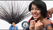 Cutting The World's LONGEST HAIR - Guinness World Records