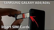 Samsung Galaxy A04 / A04s: How To Insert Dual SIM Cards | Manage Dual SIM Cards