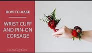 Easy DIY Corsage Tutorials | Brass Wrist Cuff Corsages and Pin On Corsages from Flower Moxie