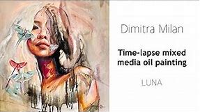 How to Paint a Portrait in Mixed Media | DIMITRA MILAN - Time Lapse