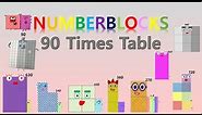 LEARN 90 TIMES TABLE - NUMBLY STUDY (with numberblocks) | MULTIPLICATION | LEARN TO COUNT