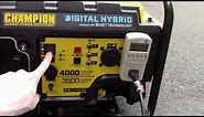 Champion 3500/4000 Watt Digital Hybrid Inverter Generator - 100302