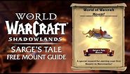 How to obtain your FREE "Sarge's Tale" Mount for World of Warcraft [Hearthstone Promotional Mount]