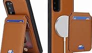 Ｈａｖａｙａ for Galaxy S20 FE 5G case Wallet magsafe Compatible Samsung Galaxy S20 FE case Magnetic with Card Holder S20 Fan Edition Leather Phone case Magnetic Wallet Detachable-Brown