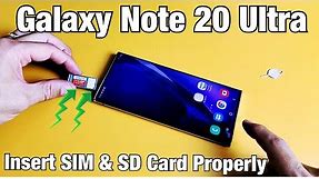 How Insert SIM Card & SD Card Properly : Galaxy Note 20 Ultra