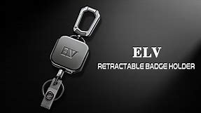 ELV Retractable Badge Holder with Belt Clip and Carabiner