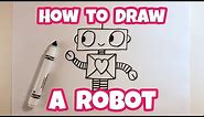 How to Draw a Cute Cartoon Robot - Easy Drawing for Kids & Beginners | Otoons.net