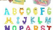 Alphabet Letters Learning Suction Toys: ABC Silicone Baby Bath Toys No Mold, Bathtub/Windows/Car/Travel Toys for Toddlers 1-3, Preschool Educational Montessori Sensory Toys for 1/2/3 Year Old