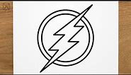 How to draw THE FLASH logo step by step, EASY