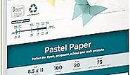 Printworks Pastel Paper, 20 lb, 5 Assorted Pastel Colors, 30% Recycled Color Printer Paper, SFI Certified, Perfect for School and Craft Projects, 100 Sheets, 8.5 x 11 Inch (00577)