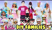 LOL Families Compilation Sugar, Spice, and Bon Bon Family DIY With Barbie and Ken Makeovers