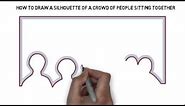 How To Draw A Silhouette Of A Crowd Of People Sitting Together