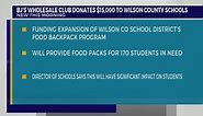 BJ's Wholesale Club donates $15,000 to Wilson County Schools