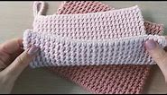 How to Crochet the Thermal Half Double Crochet Stitch (version 2)- extra thick potholder!