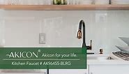 Akicon Matte Black & Rose Gold Pull Down Kitchen Faucet - AK96455-BLRG