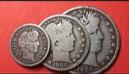 1900-1913 United States Barber Dime, Quarter and Half Dollar coin collection