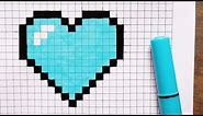How to draw a cute Blue Heart 💙 | Step by step Pixel art Tutorial
