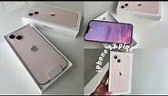 iPhone 13 pink unboxing | فتح صندوق ومراجعة ايفون 13 الوردي الجديد 😍 2021
