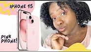 Pink iPhone 15 unboxing and cute cases to match| CreateKingdomPlans