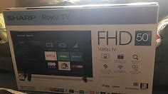 Sharp 50 inch Class LED 1080p Smart HD TV with built in Roku Unboxing Review Test