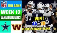 Dallas Cowboys vs Washington Commanders [FULL GAME] WEEK 12 | NFL Highlights 2023