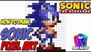 How to Draw Sonic the Hedgehog 16-Bit - Drawing Sega's Sonic the Hedgehog Pixel Art Tutorial