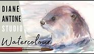 Paint an Otter in Realistic Loose Watercolors - Step by Step Real Time Tutorial - Free Sketch