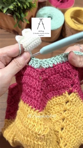 dc2tog crochet tutorial — how to do Double Crochet 2 Together
