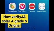 How to verify A grade JA solar panel | JA solar #shorts