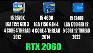 INTEL I5 3570K VS INTEL I5 4690 With I5 12400 for Compare | RTX 2060 | 1080p | ULTRA HIGH